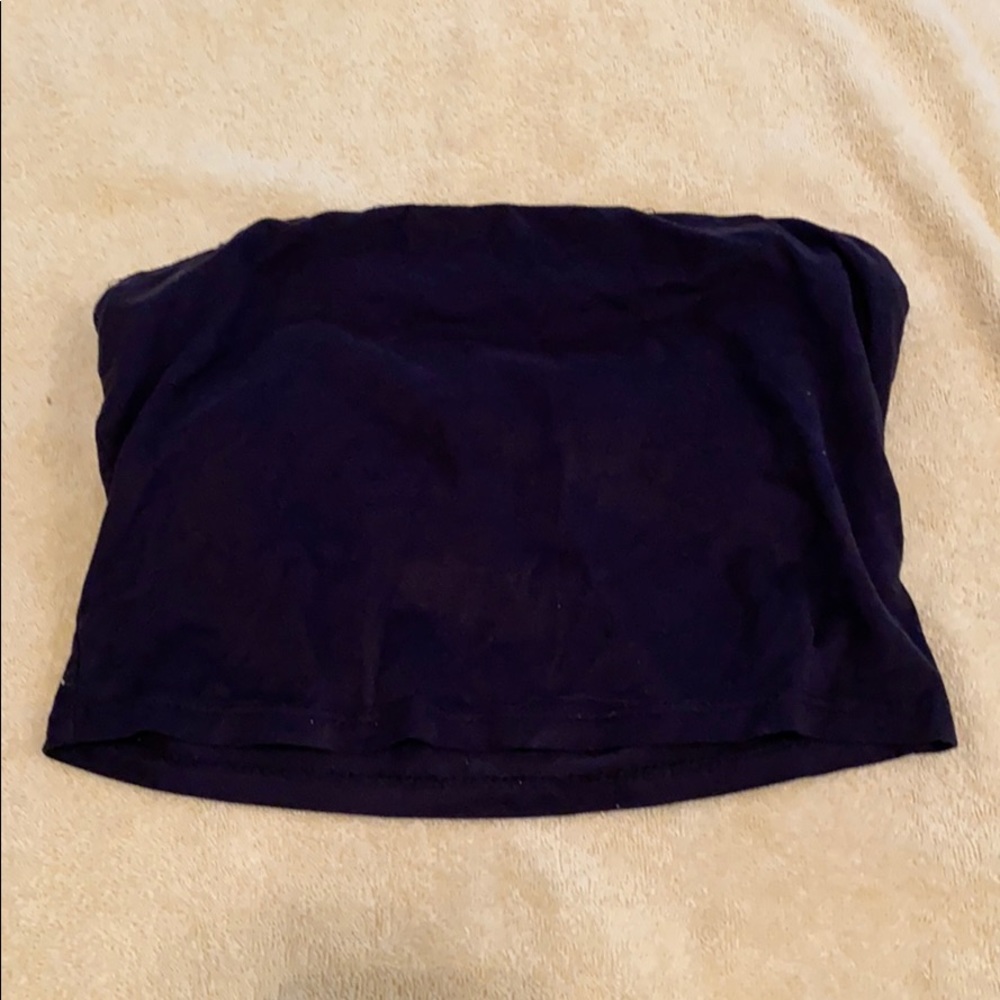 Black Velvet Strapless Crop Top